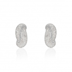 White Gold Pave Diamond Earrings 4.40ct TDW
